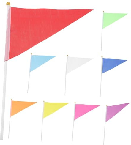 CAXUSD 9stücke Kleiner Handfahnen Aus Polyester Kleine Einfarbige Fahnen Für Bunte Partydekoration Und Kindergartenaktivitäten