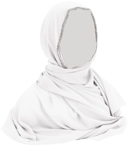 Faxianther Hijab Kopftuch Damen hijab chiffon Muslimisch Tuch 175 * 70cm Moderne islamische Chiffon Kopftücher mit diamond Kopftuch Tuch Islamic Arab Einfarbig Schal Kopfbedeckung