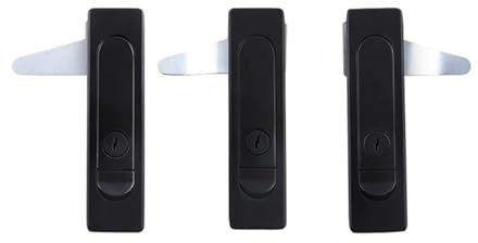 3Sets Zinc Alloy MS730 Plane Locks Matte for Distribution Cabinet Lock Kit Box Tin Trunk Micro Locker (Color : 3set-Black with Key)