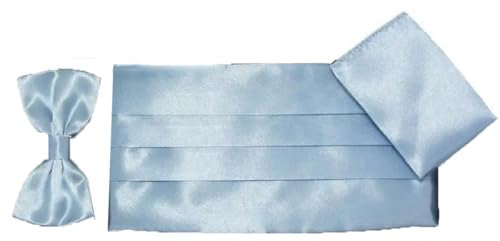 Herren Kummerbunds Fliegen Zeremonial Gürtel Fliege Set Taschentücher Einstecktuch Smoking Set, 15, Einheitsgröße
