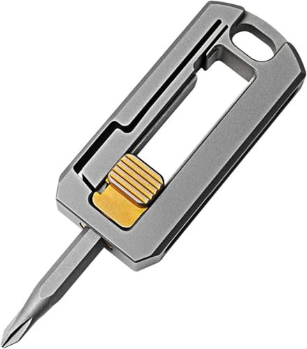EDC Screwdriver,Titanium Screwdriver,Keychain Screwdriver Pry Bar,Multi Bit Screw Driver,EDC Bit Driver Compact Screwdriver,Titanium Magnetic Pocket Screwdriver,Mini EDC Multitool Home Repair Tools