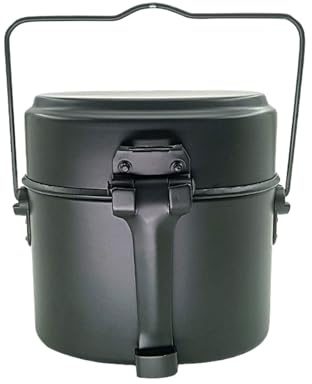yuwqqoajv Fiambrera plegable para comida, fiambrera térmica práctica y ahorradora de espacio, fiambrera portátil de aluminio, Verde militar