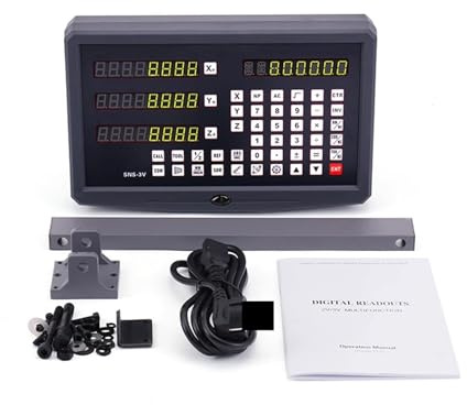 HPHPH Pantalla de Lectura Digital DRO de 2 o 3 Ejes con señal TTL de 80 V a 250 V for tornos, fresadoras y mandrinadoras CNC, Visualizador Digital(SNS-3V)