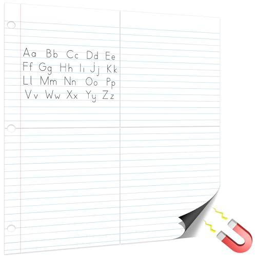 Papel magnético jumbo de borrado en seco de 24 x 28 pulgadas, papel rayado magnético para escritura a mano para aula, pizarra blanca, tabla de escritura, papel magnético gigante, papel de historia