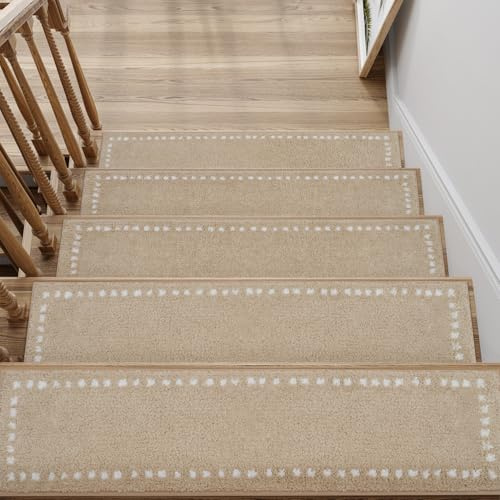 SIXHOME Alfombrilla Antideslizante para Escaleras, 7pcs Marrón, 76*20cm
