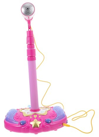 YARNOW Microfono Giocattolo Promuove Creatività e Pensiero per Bambini Rosa Componenti Elettronici in Plastica per Karaoke Ragazzo e Ragazza