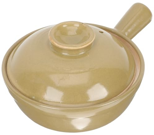FONDOTIN Casserole Terre Cuite avec Poignée Unique Pot de Cuisine Chaleur pour Soupe Nouilles et Riz Casserole Traditionnelle Chinoise pour Usage Domestique