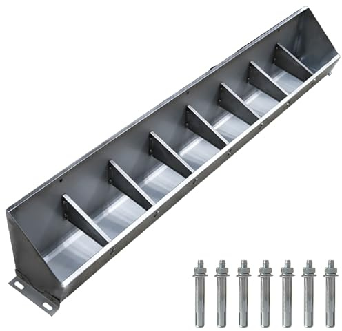 Futtertrog für Nutztiere, große Kapazität, Schweinefuttertrog, doppelseitig, Edelstahl, für Ziegen, Schafe, Pferde, Rinder, Alpakas, Heu-Futterspender für den Außenbereich