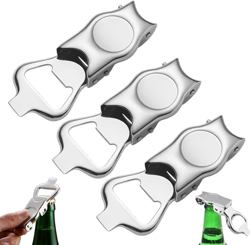 BOULESENM 3 Stück Flaschenöffner,Klappbarer Flaschenöffner,Bierflaschenverschluss,Flaschenöffners Edelstahl,Bierflaschenverschluss Edelstahl für Home Bar Camping Outdoor (Silber)