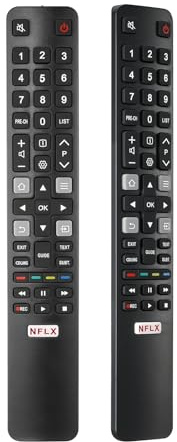 RC802N Télécommande TCL de rechange pour Smart TV compatible avec TCL TV Android/Google TV 4K LED QLED HDR