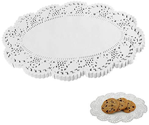 EQLEF Paper Doilies White, Disposable Oval White Lace Decorative Doily For Party Or Wedding 150Pcs(Oval)