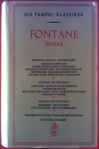 Die Tempel-Klassiker. Fontane Werke. Band 2: Romane - Erzählungen. Schlacht von Wuthenow; unterm BIrnbaum; Frau Jenny Treibel; ect.