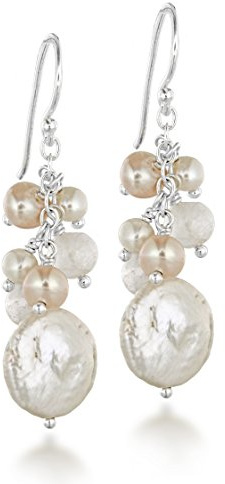 Tuscany Silver Damen-Ohrringe Pearl & Rose Quarz Bead Drop - 8.58.2459
