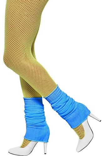 Smiffys Beinwärmer, Neon-Blau Halloween