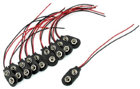 sourcingmap Lot de 10 pièces à clipser de 9 Volt) 9 piles Type de connecteur I w Noir