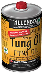 Tungöl - Holzöl - biologisches Naturprodukt lebensmittelecht inkl.1 Pinsel zum Auftragen original von E-Com24 (1000 ml)