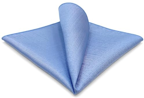 Shlax&Wing Solid Light Blue Azure Pocket Squares For Men Business WeddingL12.6 inx12.6 in Matching Pocket Square Only