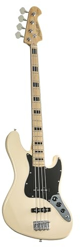 J & D E-Bass, Bass Gitarre mit 4 Saiten und Erle Korpus, JB Bass mit 2 Single Coil Tonabnehmern und passiver Elektronik, 1975 VWH Vintage White