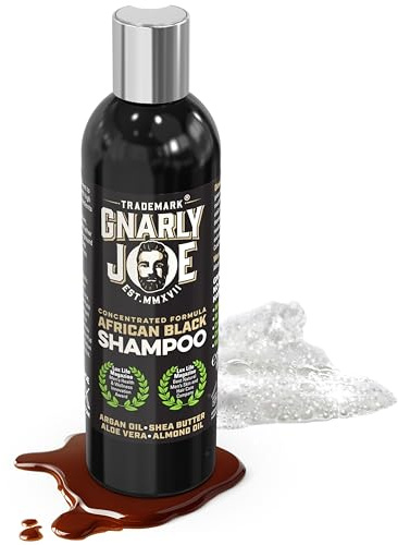 Gnarly Joe Herren Shampoo Natürliche Inhaltsstoffe Afrikanische schwarze Seife mit Sheabutter, Argan- und Kokosöl, 250 ml