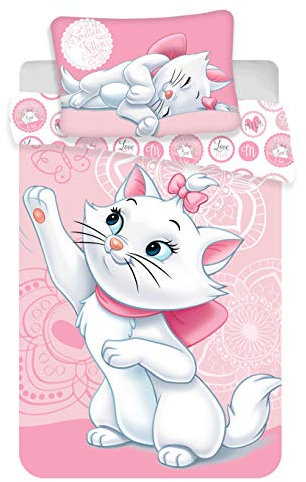 Disney Marie Aristochats Parure de lit pour bébé 100 x 135 cm + 40 x 60 cm