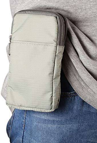 Shoulder Cell Phone Bag, Waist Bag with Belt Clip, 6.5 Sport Travel Messenger Holster Crossbody Bag Pouch with Shoulder Strap Zipper Waist Wallet Belt Clip Holder with Locking Carabiner Hook