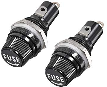 sourcing map 2Stk.13mm Gewinde Schraubkappe Panel Mounted 5x20mm Sicherungshalter AC 125V / 15A 250V / 10A