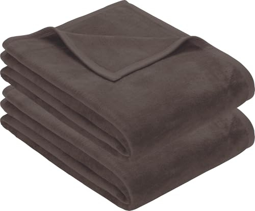 Erwin Müller Wohndecke, Wolldecke, Kuscheldecke 2er- Pack - strapazierstark, weich, temparaturausgleichend (weitere Farben, Größen)