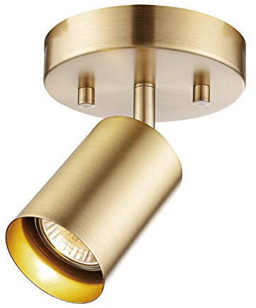 Globe Electric 1-Light Track Spotlight, Matte Brass, Pivoting Head, Dimmable, Modern Glam, 59765
