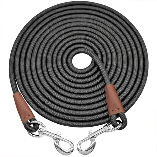 SEPXUFORE 15FT Dog Tie Out Leash Long Tether 8-10-13-20-25-30-35-40-50-65FT