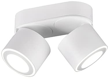 Trio Leuchten LED Deckeneinbau u. Aufbauleuchte Taurus 652910231, Metall Weiß matt, inkl. 2x 3.5 Watt + 2x 1.5 Watt LED