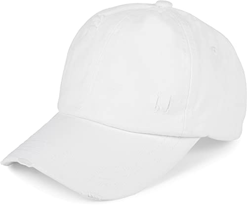 styleBREAKER Damen Ponytail Baseball Cap Destroyed Baumwolle | Kreuzbänder für hohen Zopf. 55-59 cm Kopfumfang per Klettverschluss verstellbar. Schirm 7 cm, atmungsaktiv, Schweißband.