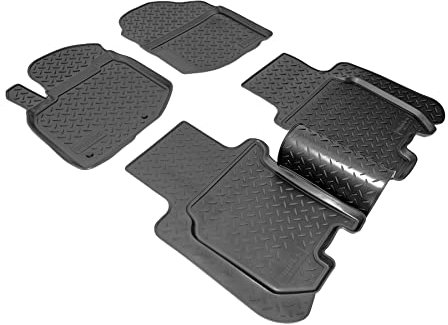 Recambo 3D Gummi Fußmatten kompatibel für Honda Jazz | Typ GE GG GP | BJ 2008-2015 | Auto Gummimatten | Passgenau | mit Rand | schwarz