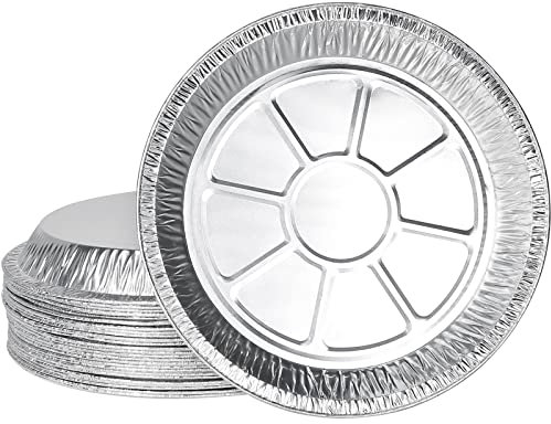 BYKITCHEN Tin Foil Dishes, 30 Pack, Disposable Plate Container, Foil Trays for Baking Cake and Cooking (9 inch)