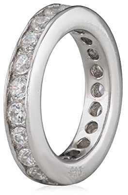 NKlaus Silber 925 Kettenanhänger Ring Rund mit Weiße Zirkonia anlaufgeschützt Taufring 3953