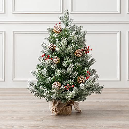 Christow Mini Christmas Tree with Pinecones & Berries, 2ft / 60cm