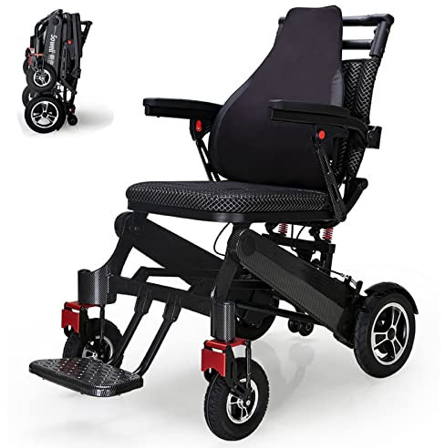Rollstuhl Faltbar Leicht Reiserollstuhl, Schmaler Rollstuhl für die Wohnung und Unterwegs, Transportrollstühle mit Bremse, Dämpfung, Leichtgewicht, Magnesium, 40cm Sitzbreite
