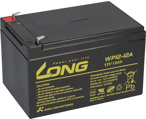 Bleiakku 12V 12Ah Batterie AGM WP12-12 F1 4,8mm Kompatibel LC-RA1212PG LC-RA1212PG1 Exide Powerfit S312/12S NP12-12 FG21202 NP12-12-WT MP12-12B