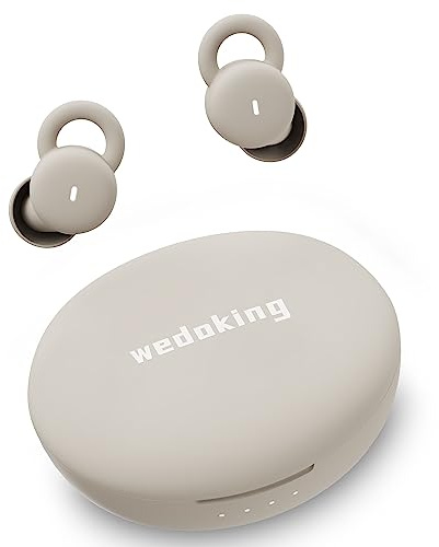 Les plus petits écouteurs de sommeil invisibles - Blocage du bruit confortable - Bluetooth sans fil - Pour dormir sur le côté - Petits écouteurs de sommeil cachés pour le travail (nude)