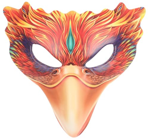 ABOOFAN Masque PhéNix Demi-Masque En Pu Pour DéGuisement Oiseau DéCoratif Accessoire De FêTe Carnaval Cosplay 11X9X3 Pouces