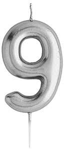 3D Numerical Cake Candles - Zero to Nine, 0 to 9, Silver, Champagne Gold, 7cm Candles, Birthdays, Weddings, Anniversaries, Celebrations, Special Events, Parties, Cake Topper Decor, Fun, Candle Art