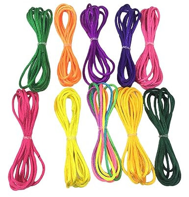 Toyvian DIY-Schnur Fingerschnur Fingerwickelseil Flechtseil Bunte Seile Zum Flechten Aus Robustem Nylon Leuchtende Farben Vielseitig Verwendbar Lustige Spiele Gemeinsame Aktivitäten Förder