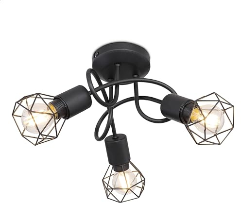 INNOVATE Deckenlampe Industrial Style | Deckenleuchten - E14 | Lampe Wohnzimmer | Deckenlampe Schlafzimmer | Küchenlampe | Deckenleuchte Schlafzimmer | Deckenstrahler 3 flammig