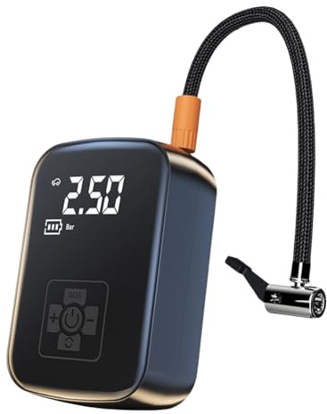 LYEAA Inflador de Bomba de Aire inalámbrico para Coche, compresor de Aire, detección de presión de neumáticos, para Bicicletas, Motocicletas