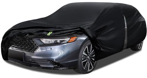 6 Layers Car Cover Waterproof All Weather for Automobiles, Size A3 with Zipper Cotton Fit for Toyota Camry, Honda Accord, Ford Mustang, Chevy Camaro/Malibu,Kia Optima/K5 (187-198 inch)