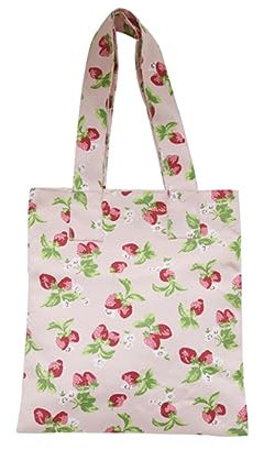 PRETYZOOM 1stk Umhängetasche Mit Erdbeer Muster Und Großer Kapazität Canvas-einkaufstasche Leinentasche Schwere Tragetasche Strandtasche Polyester Mädchenpuder Eine Schulter