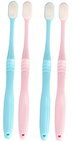 Healvian Weiche Borsten Zahnbürste 4 Stück Japanischer Stil Erwachsenen Zahnbürsten Pp Material Leicht Und Tragbar Ergonomischer Griff Für Persönliche Pflege Und Reise