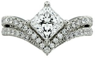 Molioaki Verlobungsring Damen 925 Sterling Silber/9K/14K/18K Gold Eheringe Frauen Ringe 1.36-3.36 ct 5A Zirkonia/Moissanit/Laborgezüchteter Diamant Personalisierte Individuelle Gravur Ring