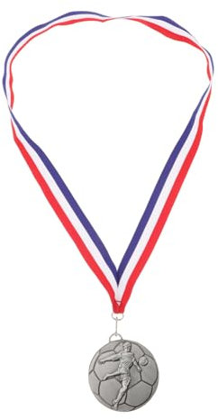 KOMBIUDA Fußballmedaillen Für Junge Mädchen Große Sportmedaillen Runde Hängemedaille Mit Band Belohnungsmedaille Für Sporttreffen Auszeichnungsmedaille Für Erwachsene Preismedaille Für Fußb