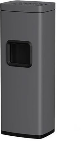 ZPRYZHD Standaschenbecher für Draußen, Gewerblicher Mülleimer mit Seitlicher Öffnung, Herausnehmbarer Innerer Mülleimer für den Flur im Foyer und den Aufzugseingang(Gray,Small)