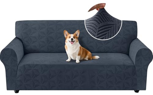 Ystyle Universal Sofa Überzug 3 Sitzer mit Armlehne, Dunkel Grau | Weicher Stretch Sofabezug, Couchbezug Kratzfest Rutschfest, Strecken Sofaüberwürfe, Sofaschoner Waschbar für Wohnzimmer